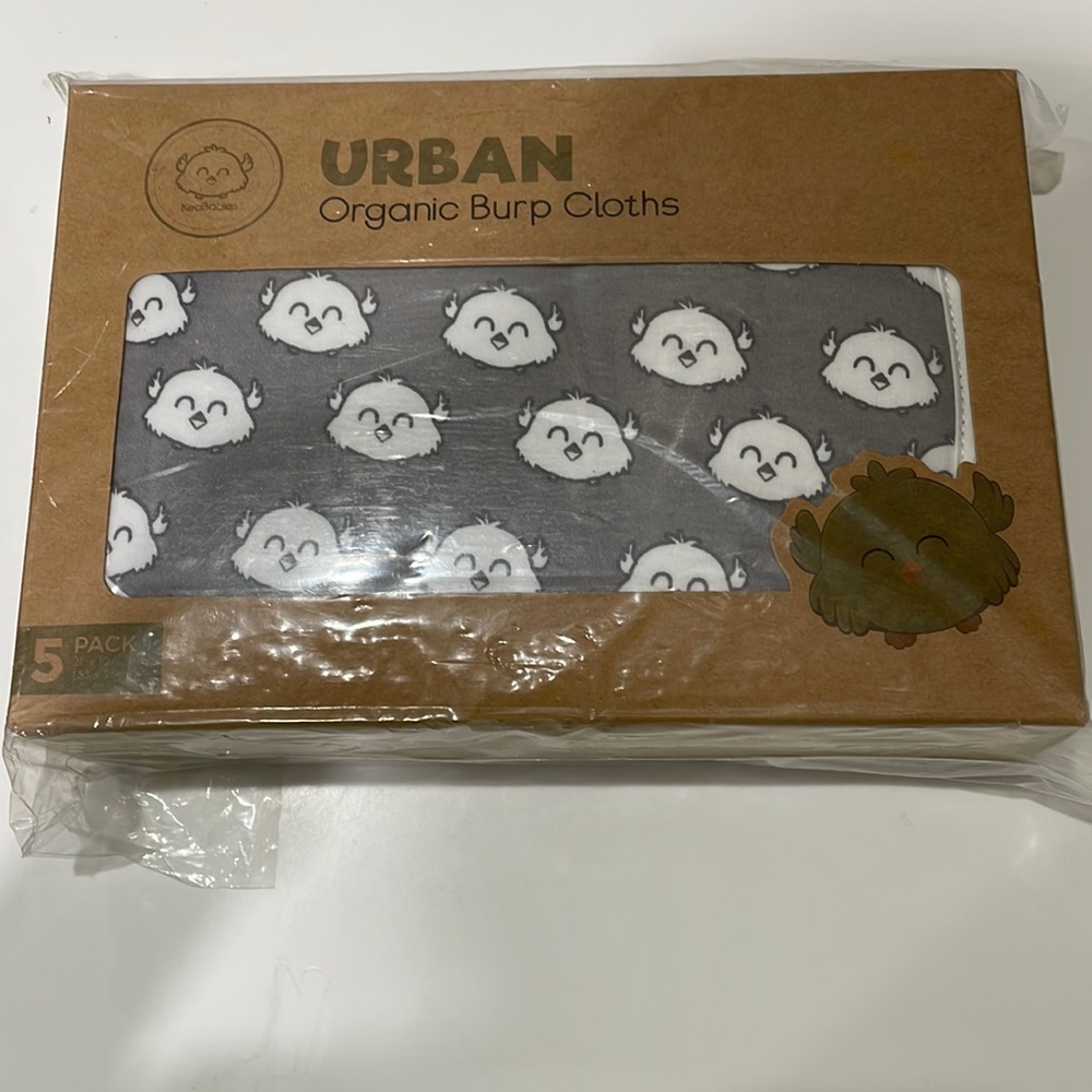 5-Pack Organic Burp Cloths for Baby, Unisex Ultra Absorbent spit up rags NWT